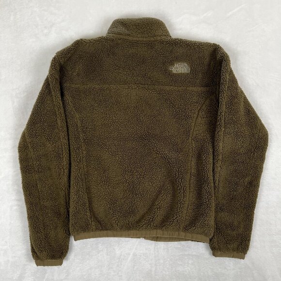 North Face Jacket Women's Small Green Sherpa Full Zip Fleece Outdoor Cozy Winter - Picture 6 of 10